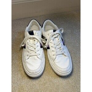 J.CREW The Road Trip White with Purple Stripe Sneakers Size 9.5 Style: BJ397